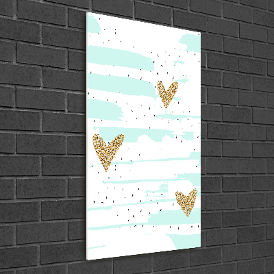 Foto obraz szkło hartowane pionowy Serca i plamy