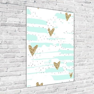 Verticale foto op glas Harten en stippen