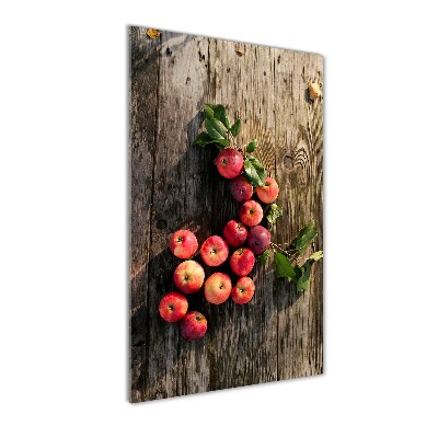 Verticale glasfoto Appels op tafel