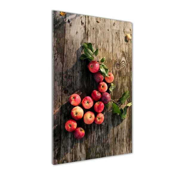 Verticale glasfoto Appels op tafel