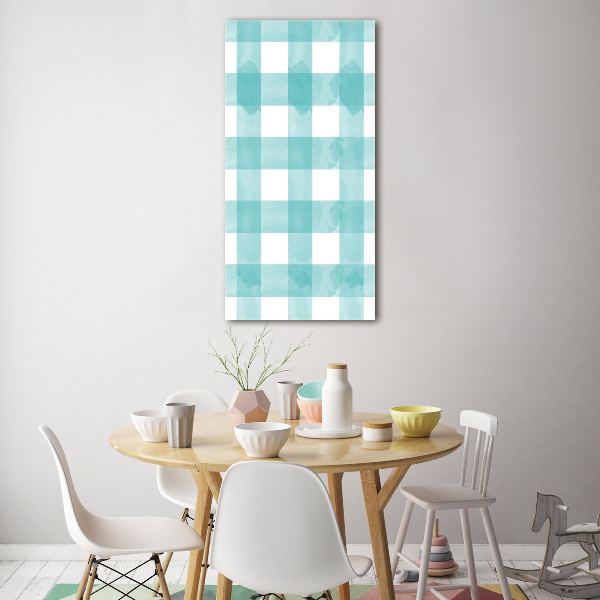 Foto obraz na szkle pionowy Niebieska krata