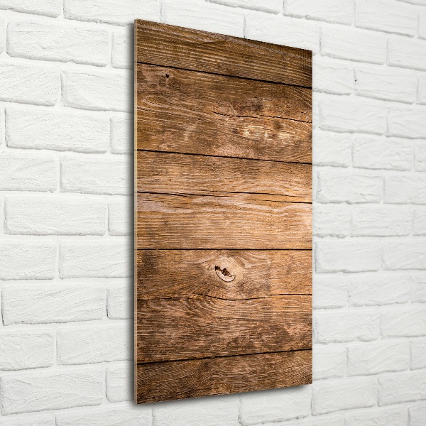 Verticale glasfoto Houten achtergrond