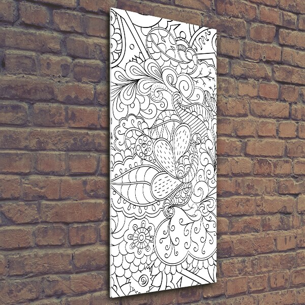 Verticale glasfoto Zentangle-achtergrond