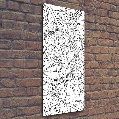 Verticale glasfoto Zentangle-achtergrond