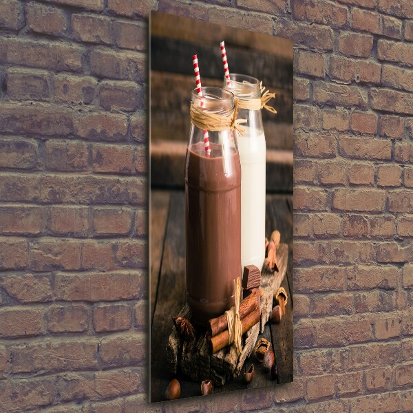 Verticale foto op glas Milkshakes