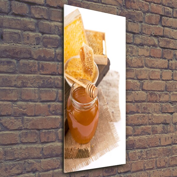 Foto obraz szkło hartowane pionowy Plastry miodu