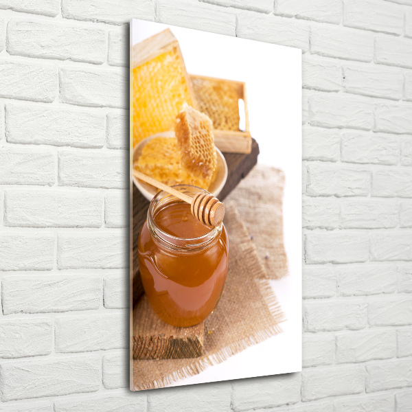 Foto obraz szkło hartowane pionowy Plastry miodu