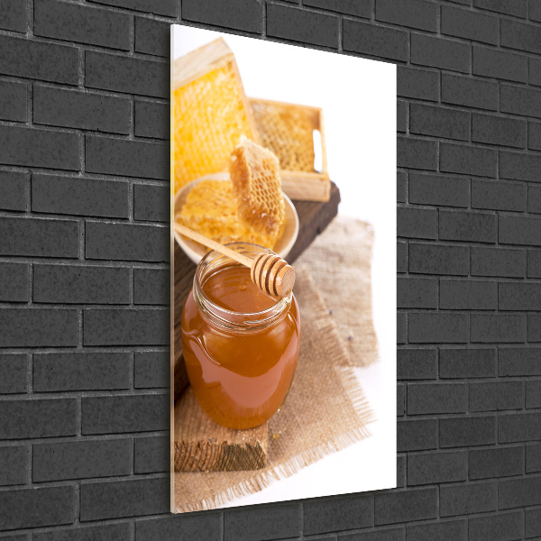 Foto obraz szkło hartowane pionowy Plastry miodu