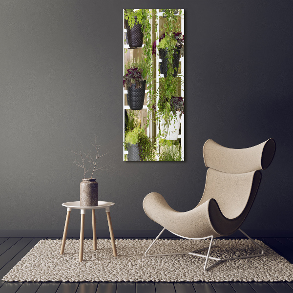 Verticale foto op glas Bloembed