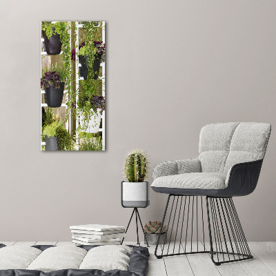 Verticale foto op glas Bloembed