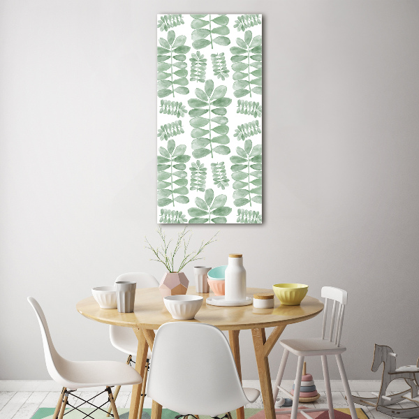 Verticale glasfoto Eucalyptusbladeren