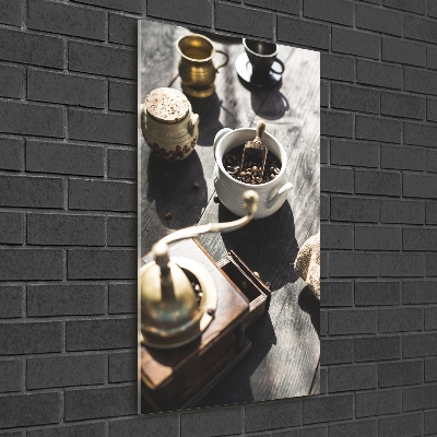 Foto obraz zdjęcie na szkle pionowy Młynek do kawy