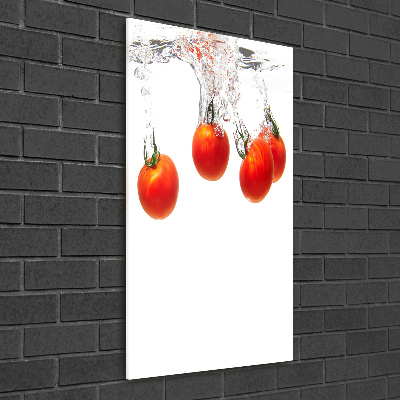 Verticale glasfoto Tomaten onder water