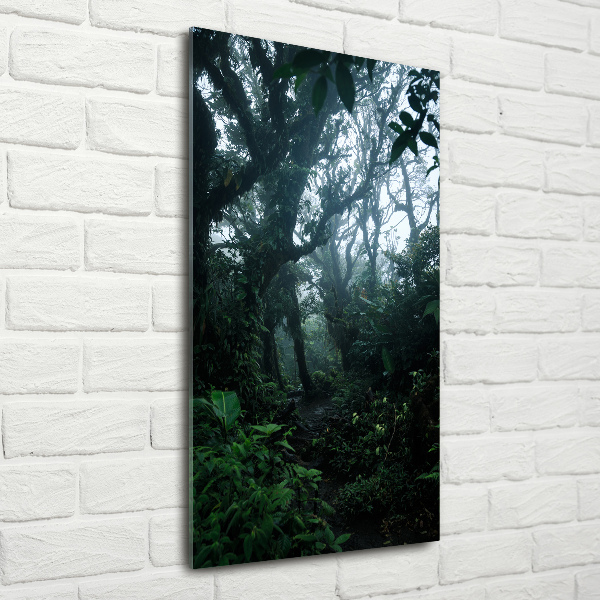 Verticaal glasschilderij regenwoud