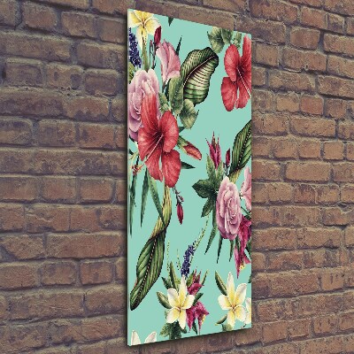 Verticale glasfoto Hawaiiaans patroon
