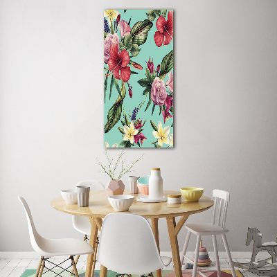 Verticale glasfoto Hawaiiaans patroon