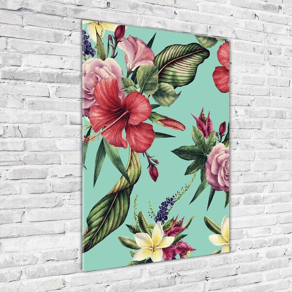 Verticale glasfoto Hawaiiaans patroon
