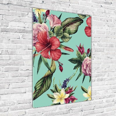Verticale glasfoto Hawaiiaans patroon