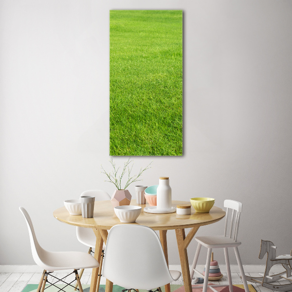 Verticale foto op glas Groen gras