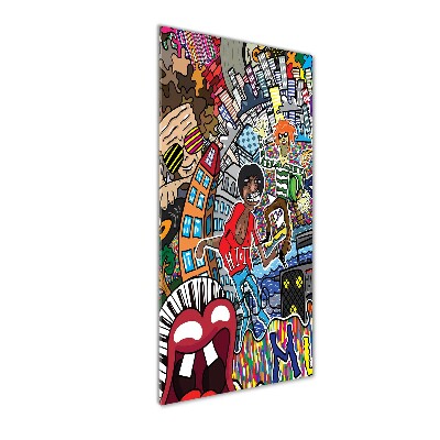 Verticale foto op glas Muzikale collage