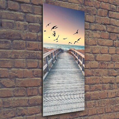 Verticale foto op glas Pad naar het strand