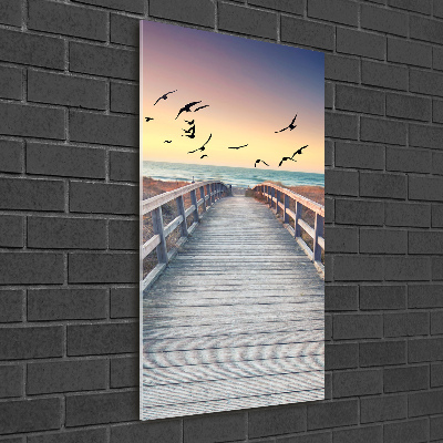 Verticale foto op glas Pad naar het strand