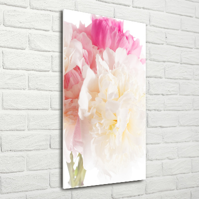 Verticale glasfoto Pioen