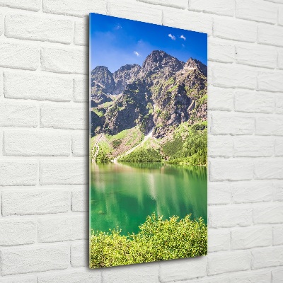 Verticaal glasschilderij Het zeeoog ​​van het Tatragebergte