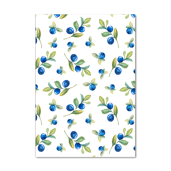 Nowoczesny szklany obraz ze zdjęcia pionowy Jagody