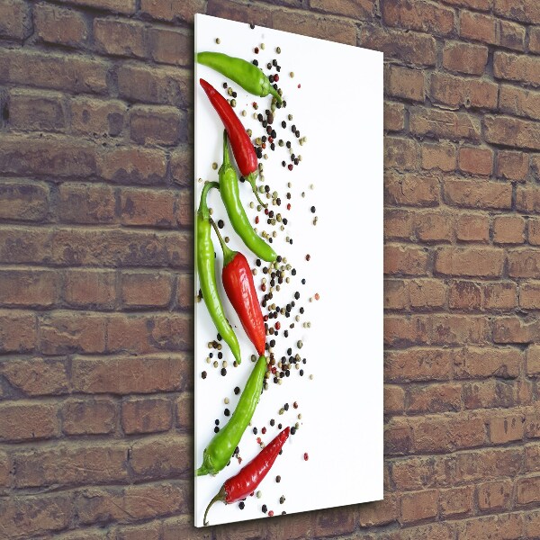 Verticale foto op glas Chilipepers