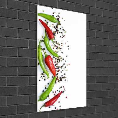 Verticale foto op glas Chilipepers