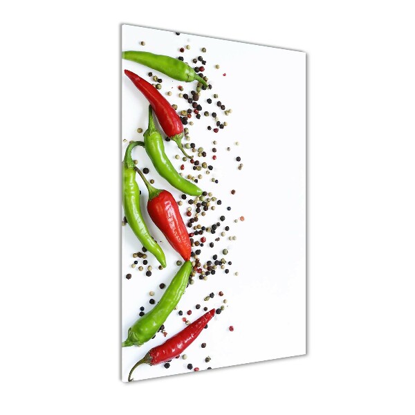 Verticale foto op glas Chilipepers