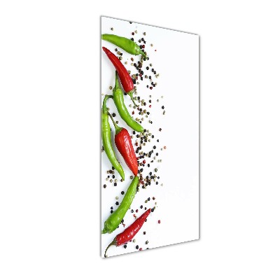 Verticale foto op glas Chilipepers