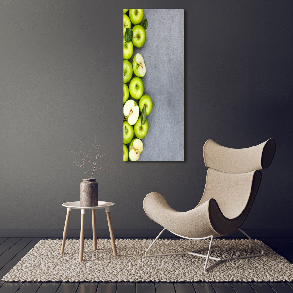 Verticale glasfoto Groene appels