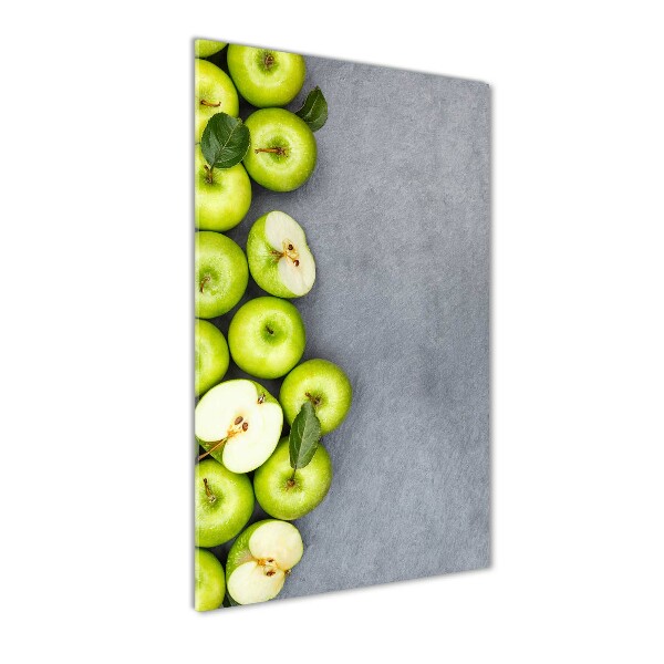 Verticale glasfoto Groene appels