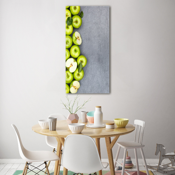 Verticale glasfoto Groene appels