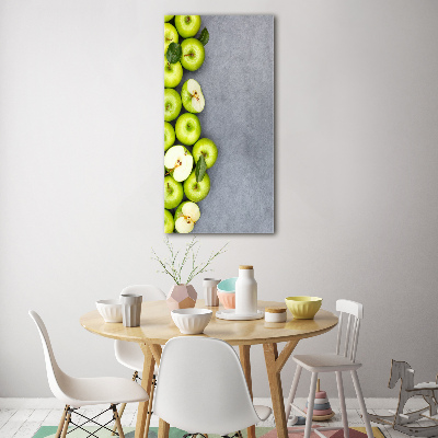 Verticale glasfoto Groene appels