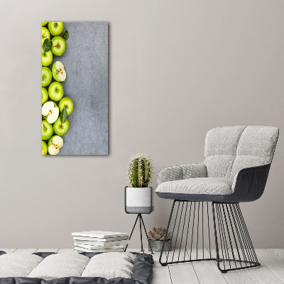 Verticale glasfoto Groene appels
