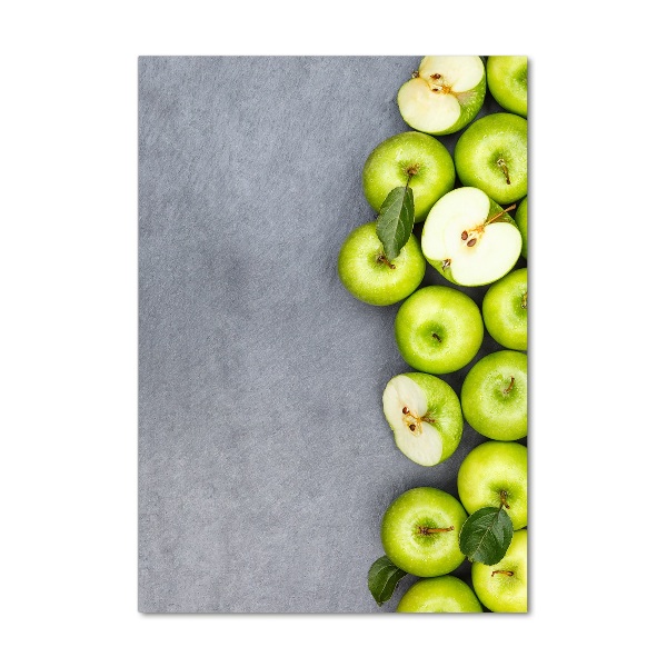 Verticale glasfoto Groene appels