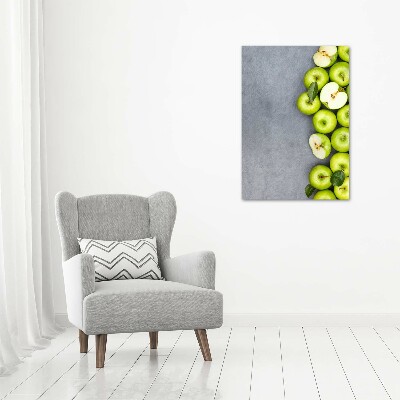 Verticale glasfoto Groene appels