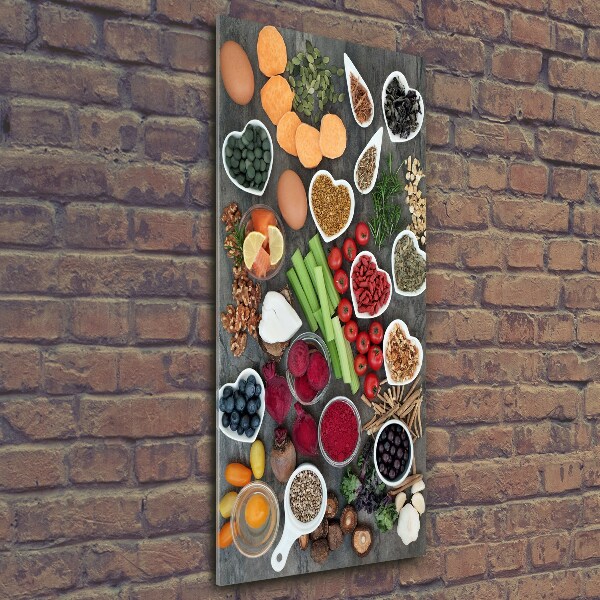 Verticaal glasschilderij Gezonde voeding