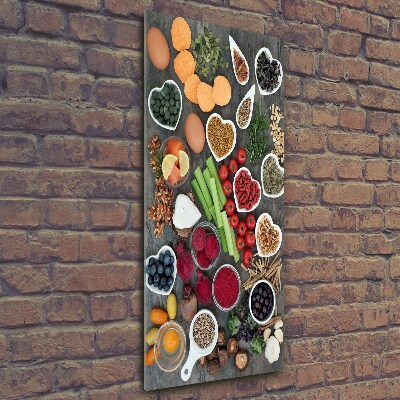 Verticaal glasschilderij Gezonde voeding