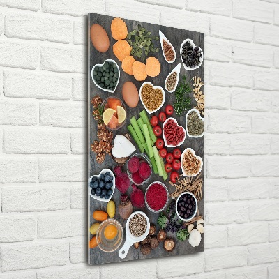 Verticaal glasschilderij Gezonde voeding