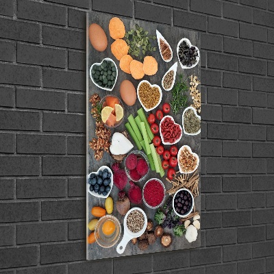 Verticaal glasschilderij Gezonde voeding