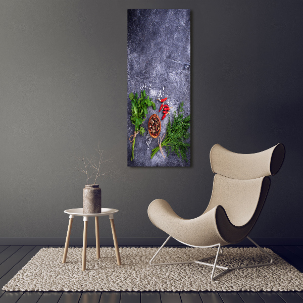 Verticale foto op glas Kruiden en specerijen