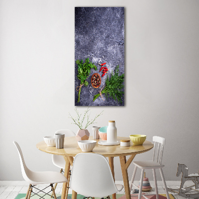 Verticale foto op glas Kruiden en specerijen