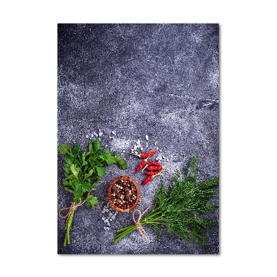 Verticale foto op glas Kruiden en specerijen