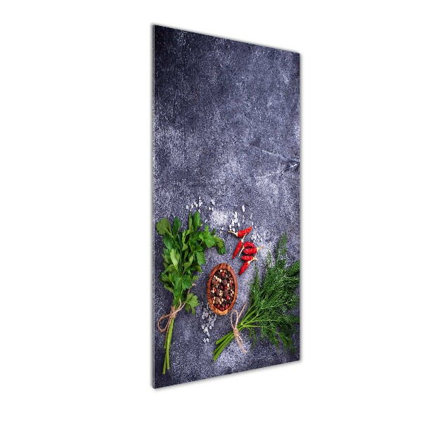 Verticale foto op glas Kruiden en specerijen