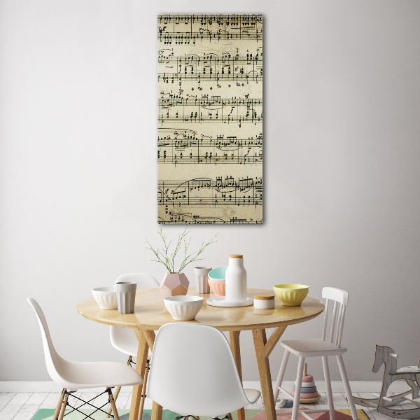 Foto obraz na szkle pionowy Nuty na pięciolinii