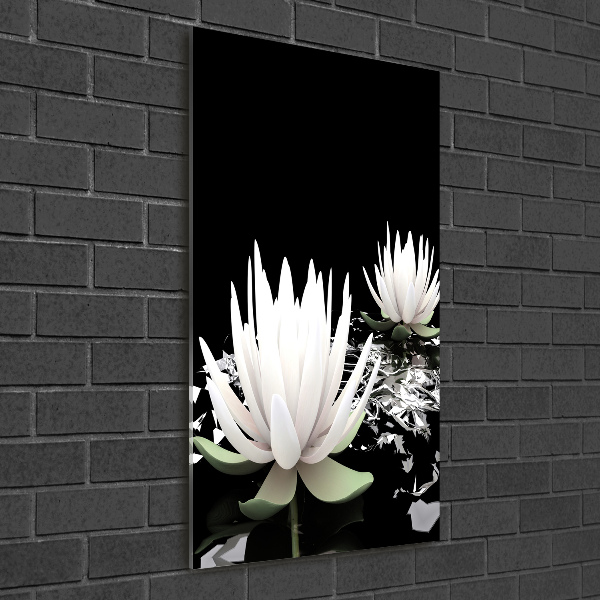 Verticale glasfoto Lotusbloem